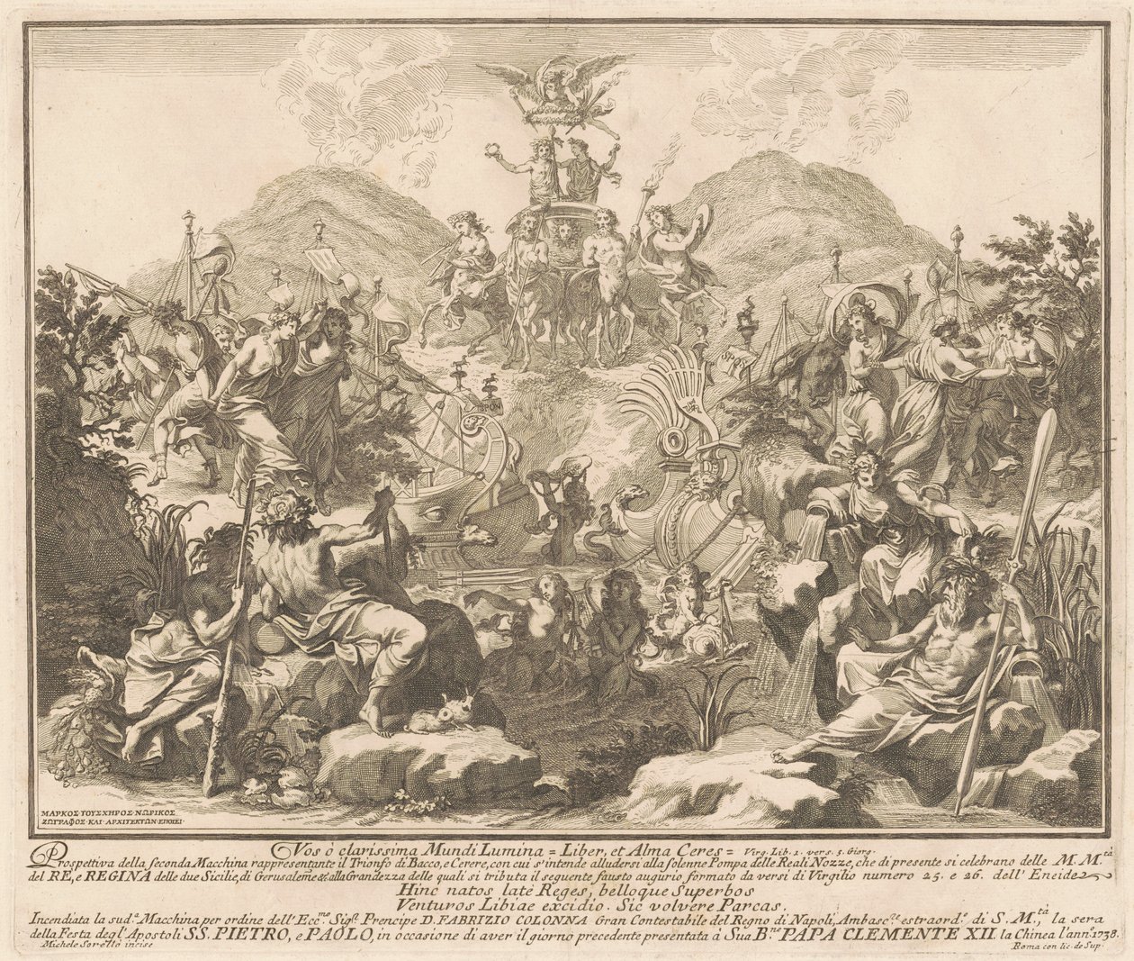 La Seconda Macchina per la Chinea del 1738: Il Trionfo di Bacco e Cerere da Miguel de Sorellò, after Carl Marcus Tuscher