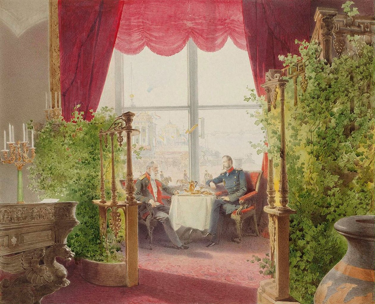 Colazione degli imperatori Alessandro II e Guglielmo I nel Palazzo d
