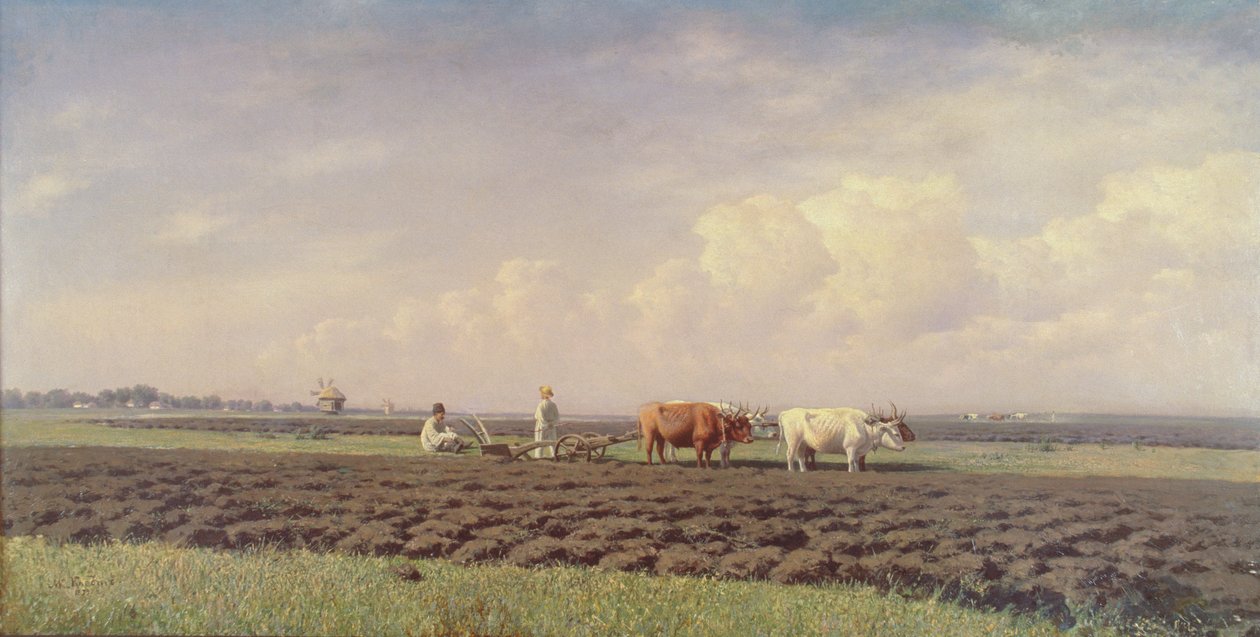 Aratori in Ucraina, 1879 da Mikhail Konstantinovitch Clodt von Jurgensburg
