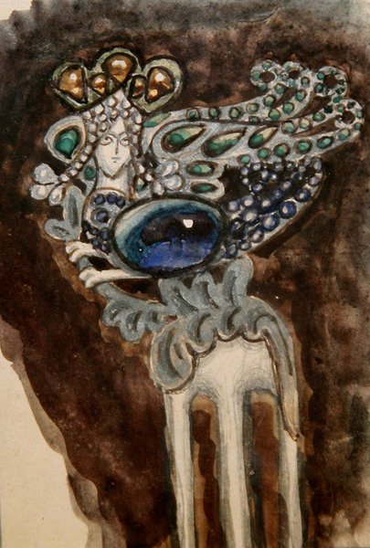 Progetto per un pettine ornamentale per la Principessa Maria Tenisheva, c.1900-10 da Mikhail Aleksandrovich Vrubel