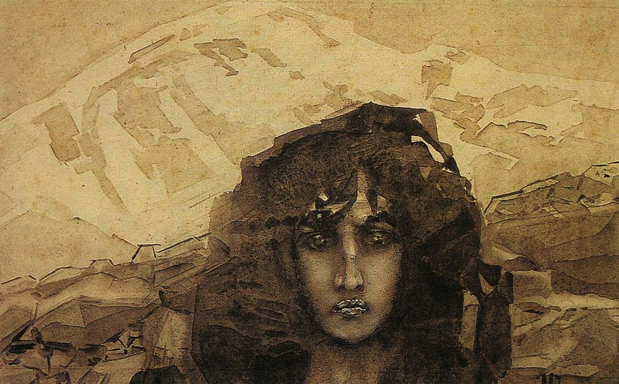 Testa di un demone, 1890 da Mikhail Aleksandrovich Vrubel