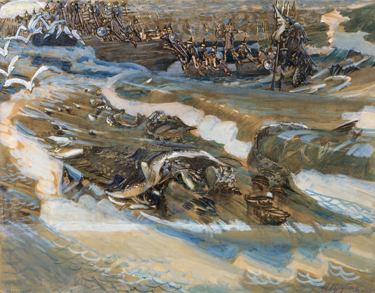 Illustrazione per la fiaba dello Zar Saltan di A. Pushkin da Mikhail Aleksandrovich Vrubel