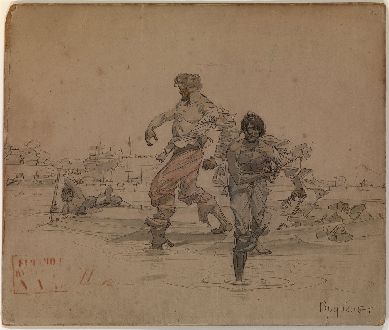 Illustrazione per la poesia I fratelli ladri di Aleksandr Puškin, 1881 da Mikhail Aleksandrovich Vrubel
