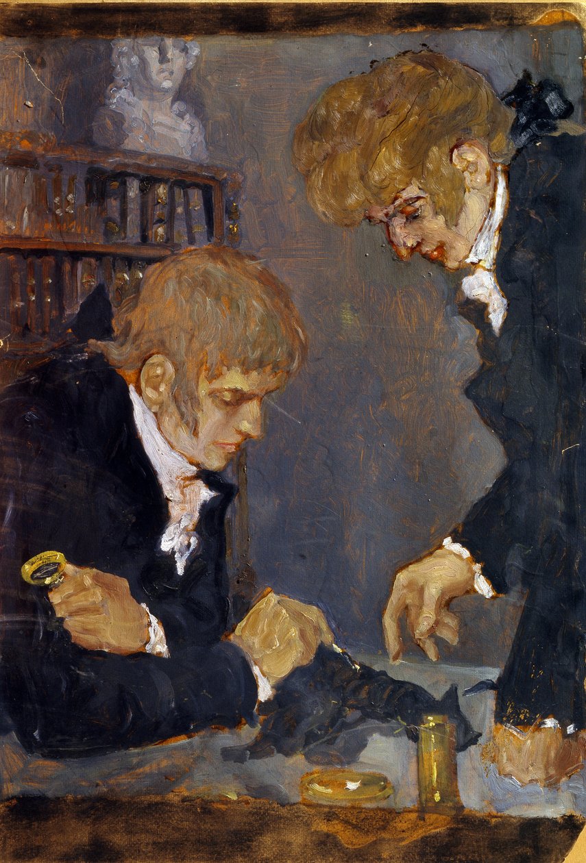 F. G. Cuvier e E. G. Saint Hilaire osservano il cadavere di un animale da Mikhail Dmitrievich Ezuchevsky