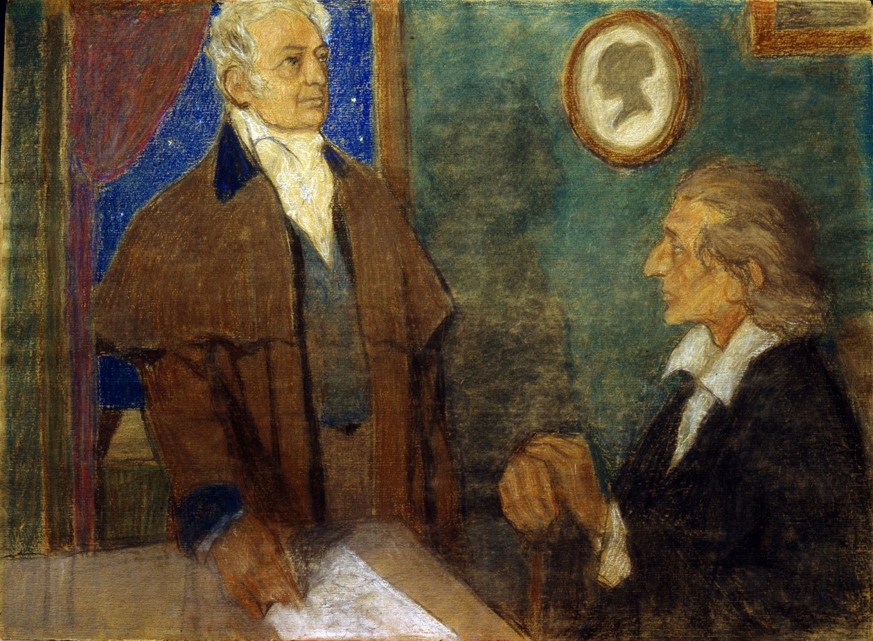 J. W. von Goethe e F. Schiller a Weimar da Mikhail Dmitrievich Ezuchevsky