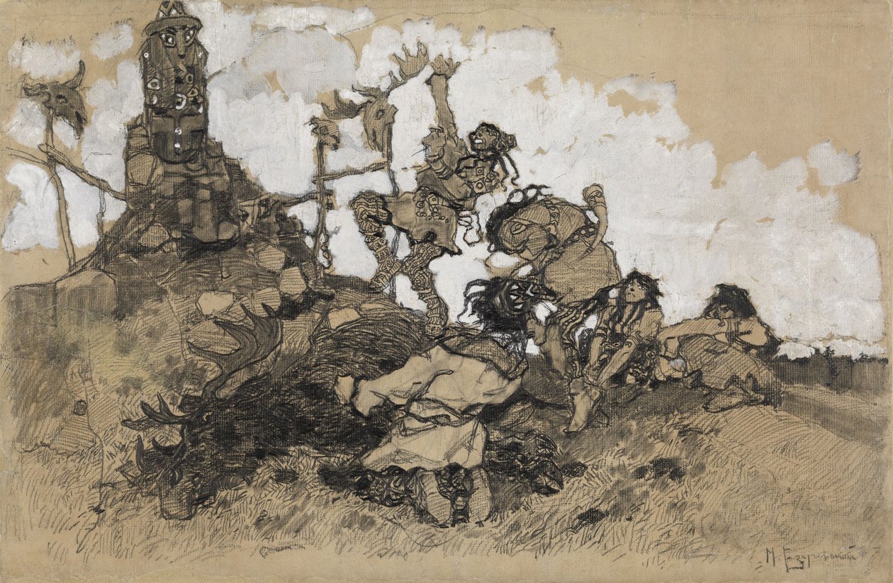Adorazione degli idoli da Mikhail Dmitrievich Ezuchevsky