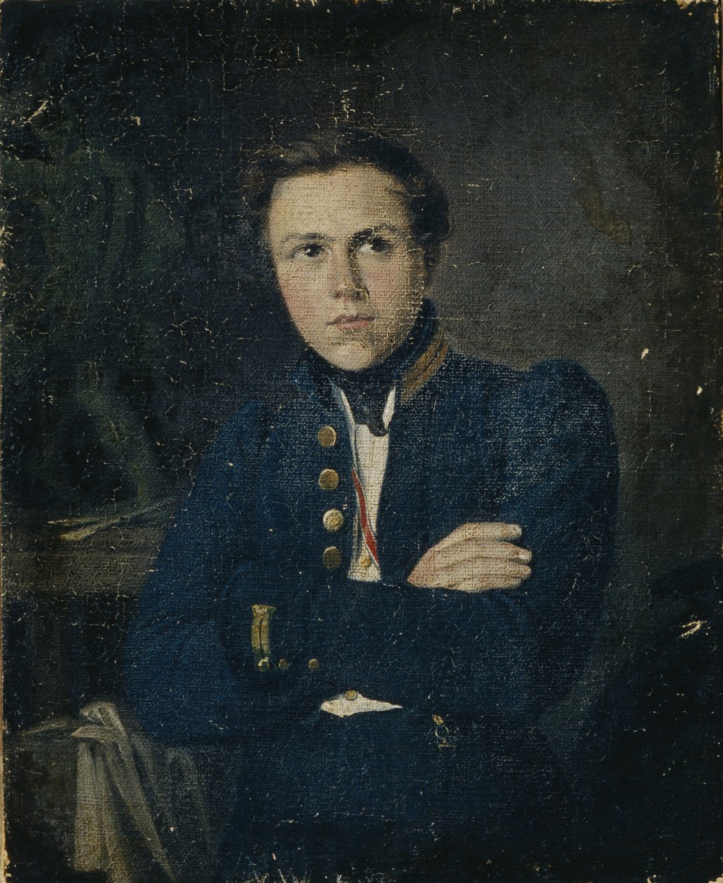Ritratto dello scultore Alexander Ivanovich Terebenev 1812-1859, 1835 da Mikhail Ivanovich Skotti