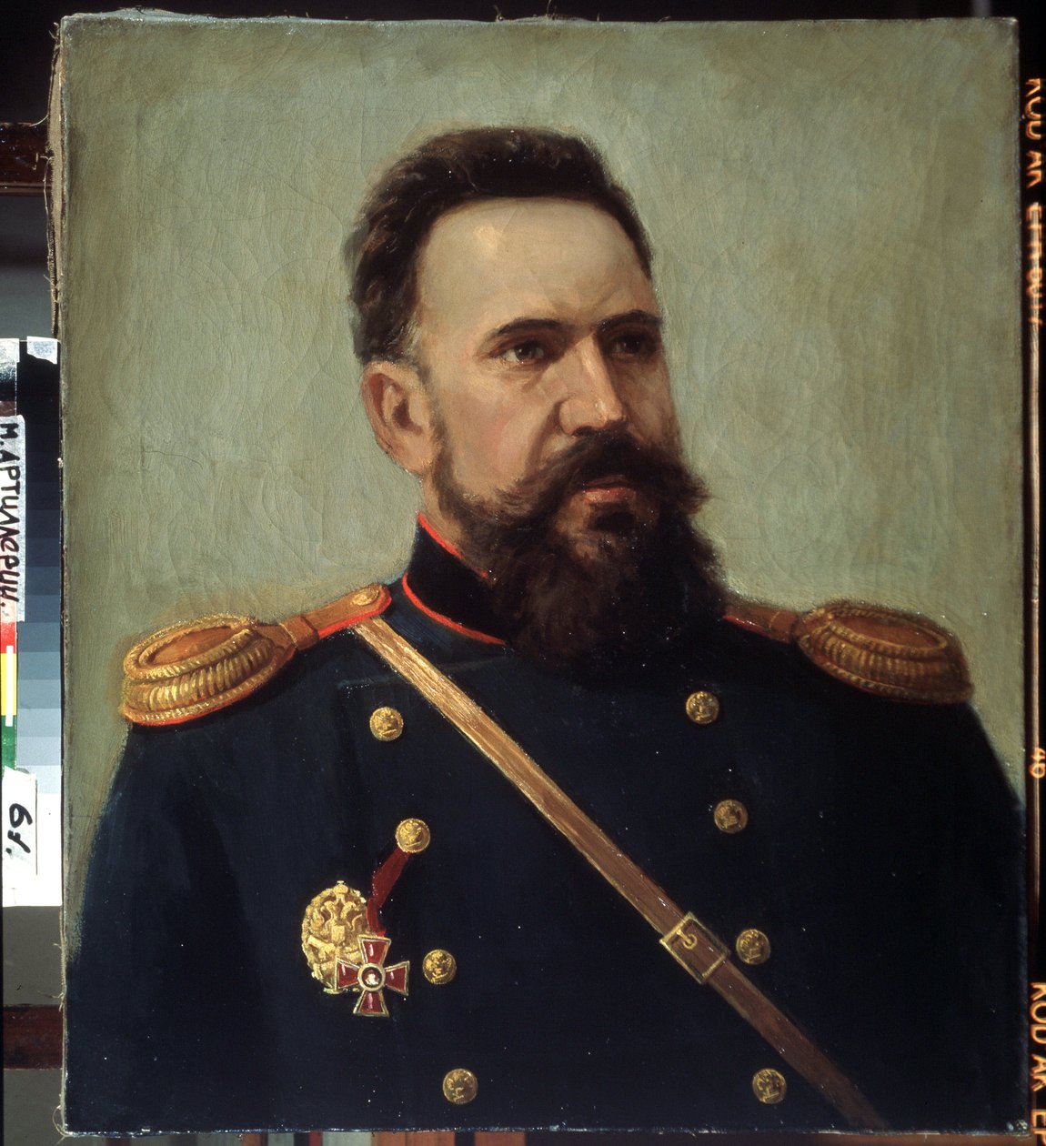 Ritratto del militare e ingegnere Sergei Mosin (1849-1902) inventore del fucile Mosin-Nagant - Dipinto di Mikhail Gerets (1900-1942) 1941 Museo Centrale di Artiglieria, San Pietroburgo da Mikhail Petrovich Gerets