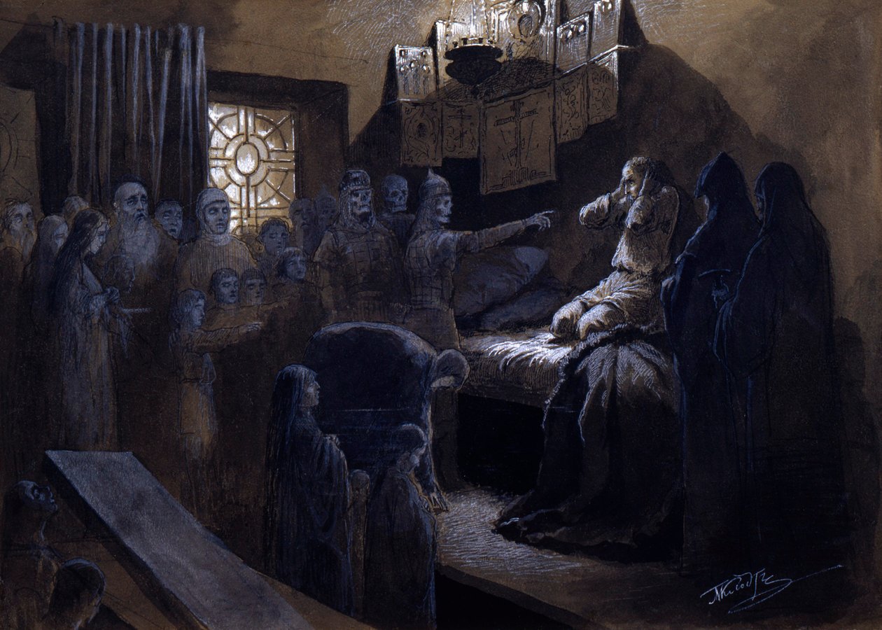 Ivan il Terribile e i fantasmi delle sue vittime, XIX o inizio XX secolo da Mikhail Petrovich Klodt