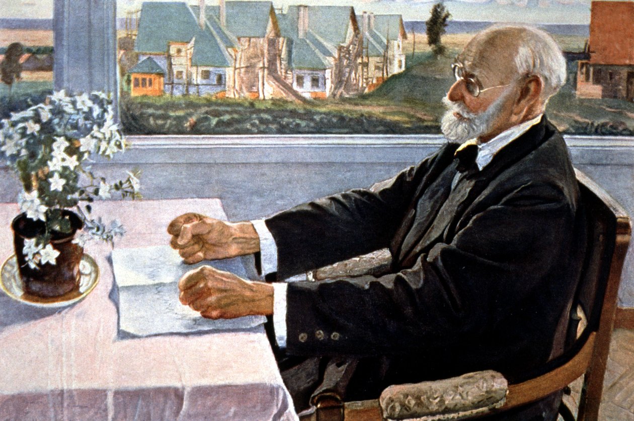 Ivan Pavlov nella sua casa, vicino a San Pietroburgo da Mikhail Vasilievich Nesterov