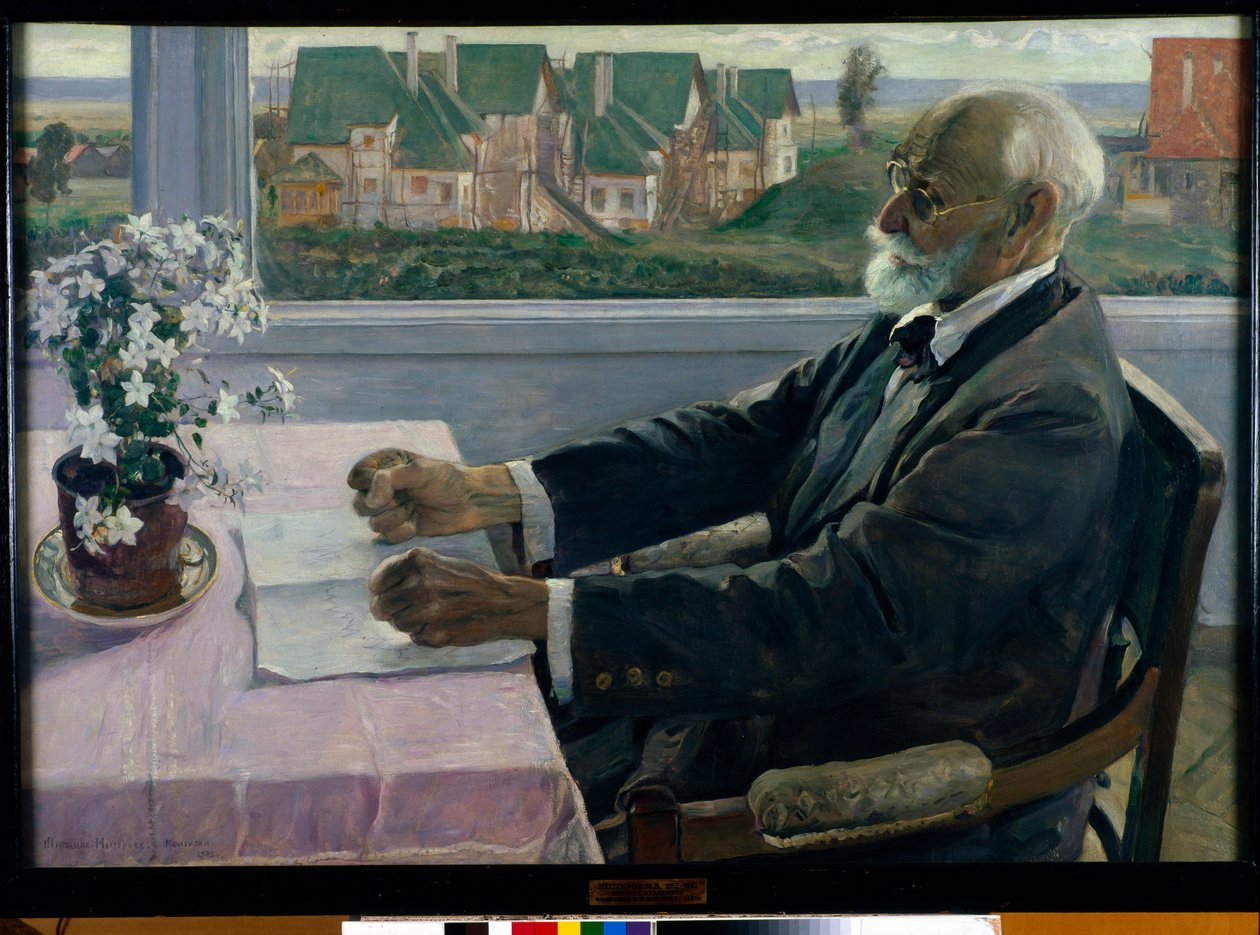 Ritratto del medico, psicologo e fisiologo Ivan Petrovich Pavlov (1849-1936). Dipinto di Mikhail Vasilyevich Nesterov (1862-1942) da Mikhail Vasilievich Nesterov