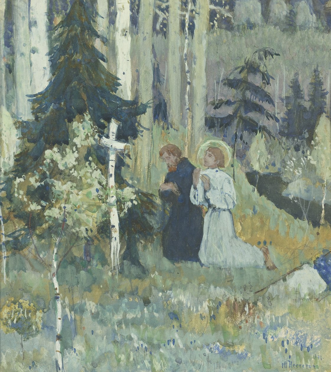La fondazione del monastero della Trinità di San Sergio da Mikhail Vasilievich Nesterov