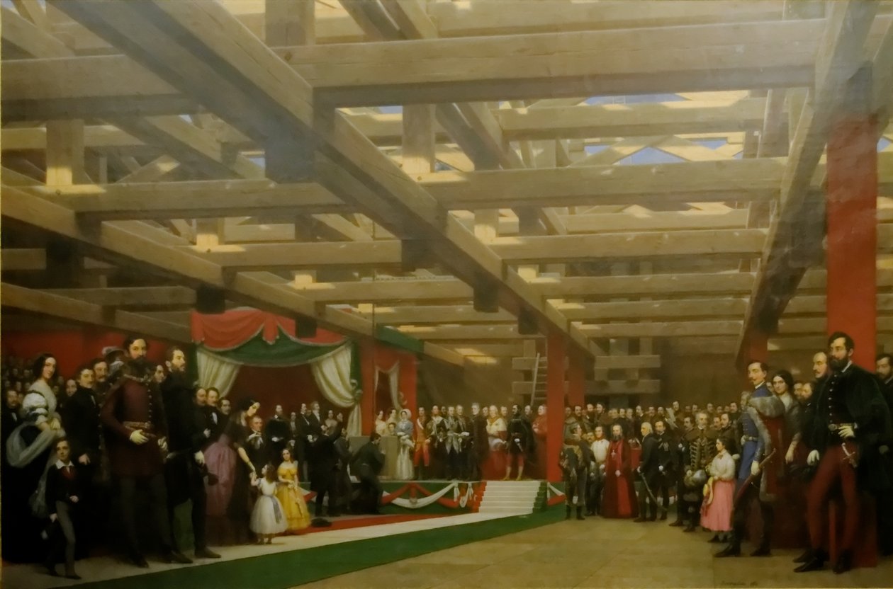Posa della prima pietra per il Ponte delle Catene nel 1842 da Miklós Barabás
