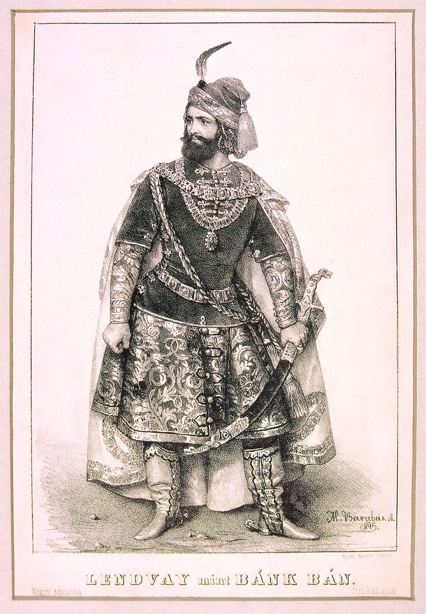 Márton Lendvay come Bánk Bán (Miklós Barabás, 1845) da Miklós Barabás