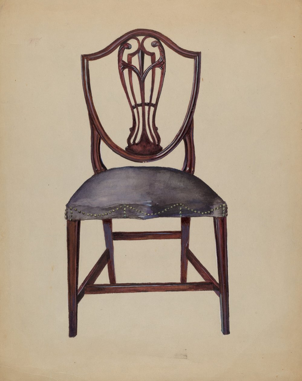 Sedia, 1936 circa (acquerello e gouache su carta) da Mina Lowry