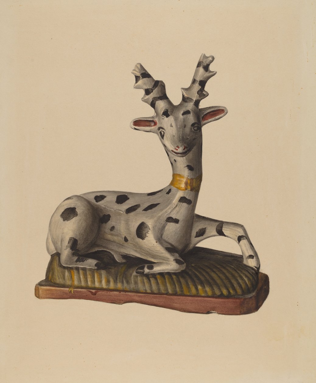 Cervo in gesso, 1938 circa (acquerello) da Mina Lowry