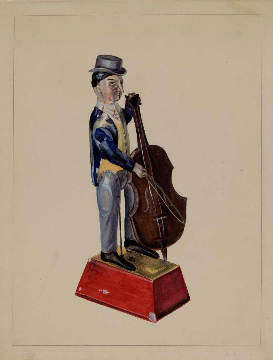 Uomo con violoncello da Mina Lowry