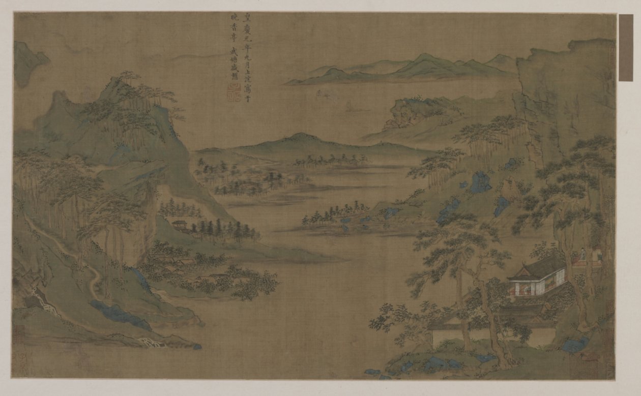Una vista ampia di montagne e acqua da Ming Dynasty Chinese School
