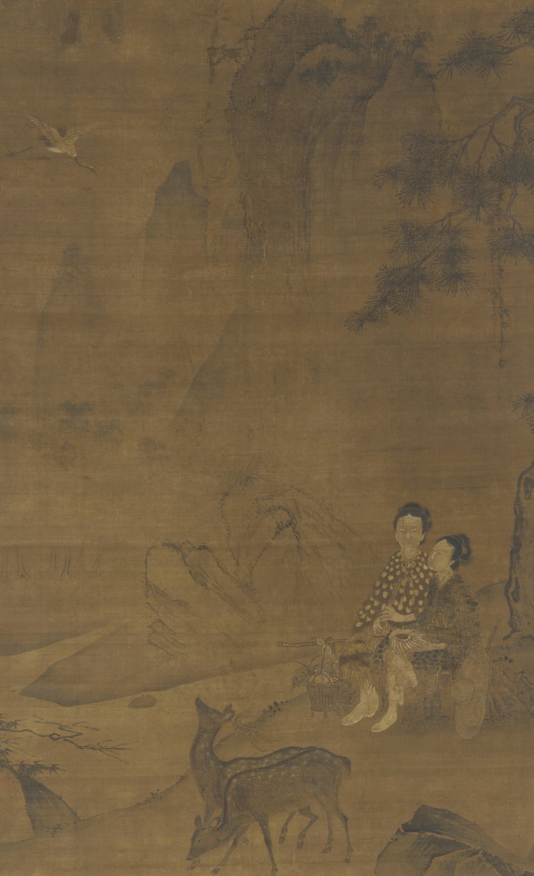 Immortali femminili che raccolgono erbe da Ming Dynasty Chinese School