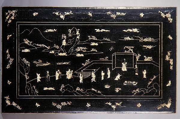 Tavolo Kang (legno laccato con intarsi in osso) da Ming Dynasty Chinese School