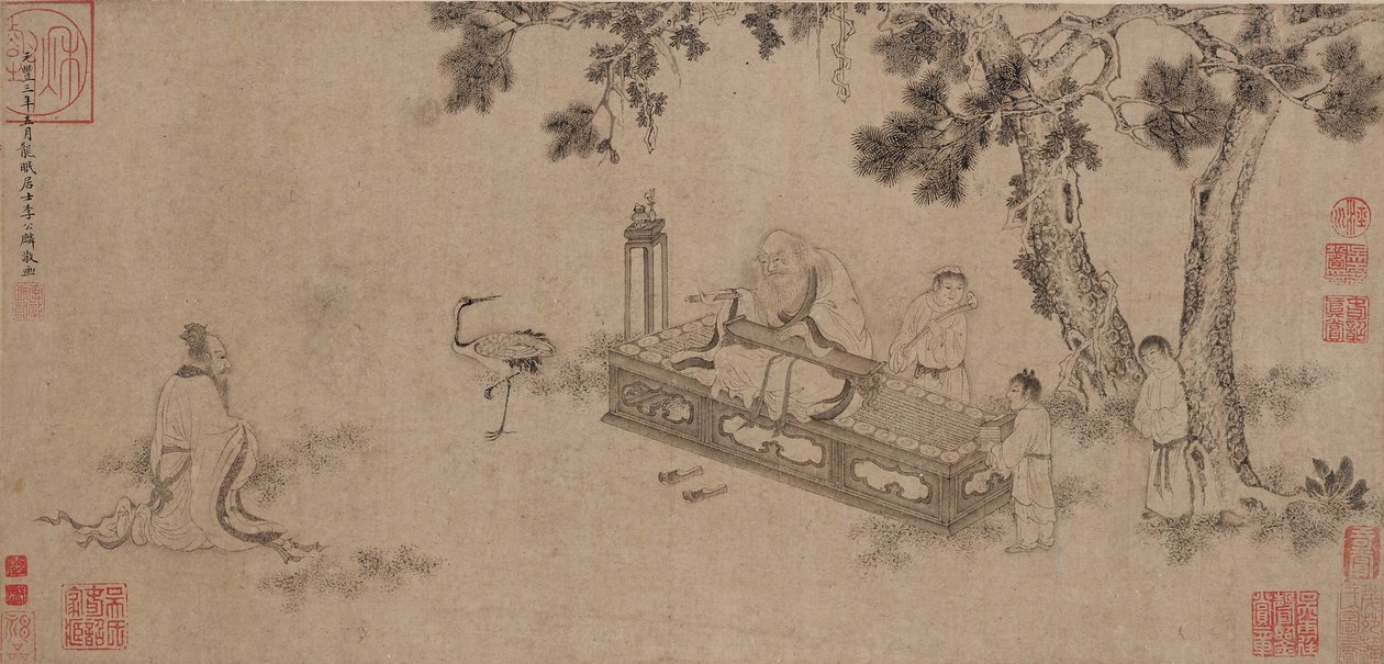 Laozi che consegna il Daodejing da Ming Dynasty Chinese School
