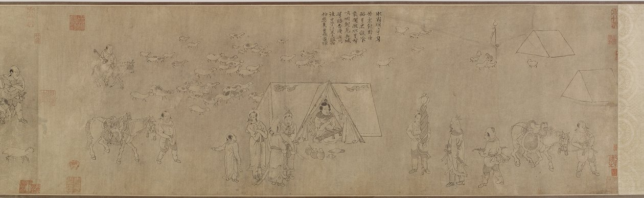La cattività di Cai Wenji, XIV-XV secolo da Ming Dynasty Chinese School