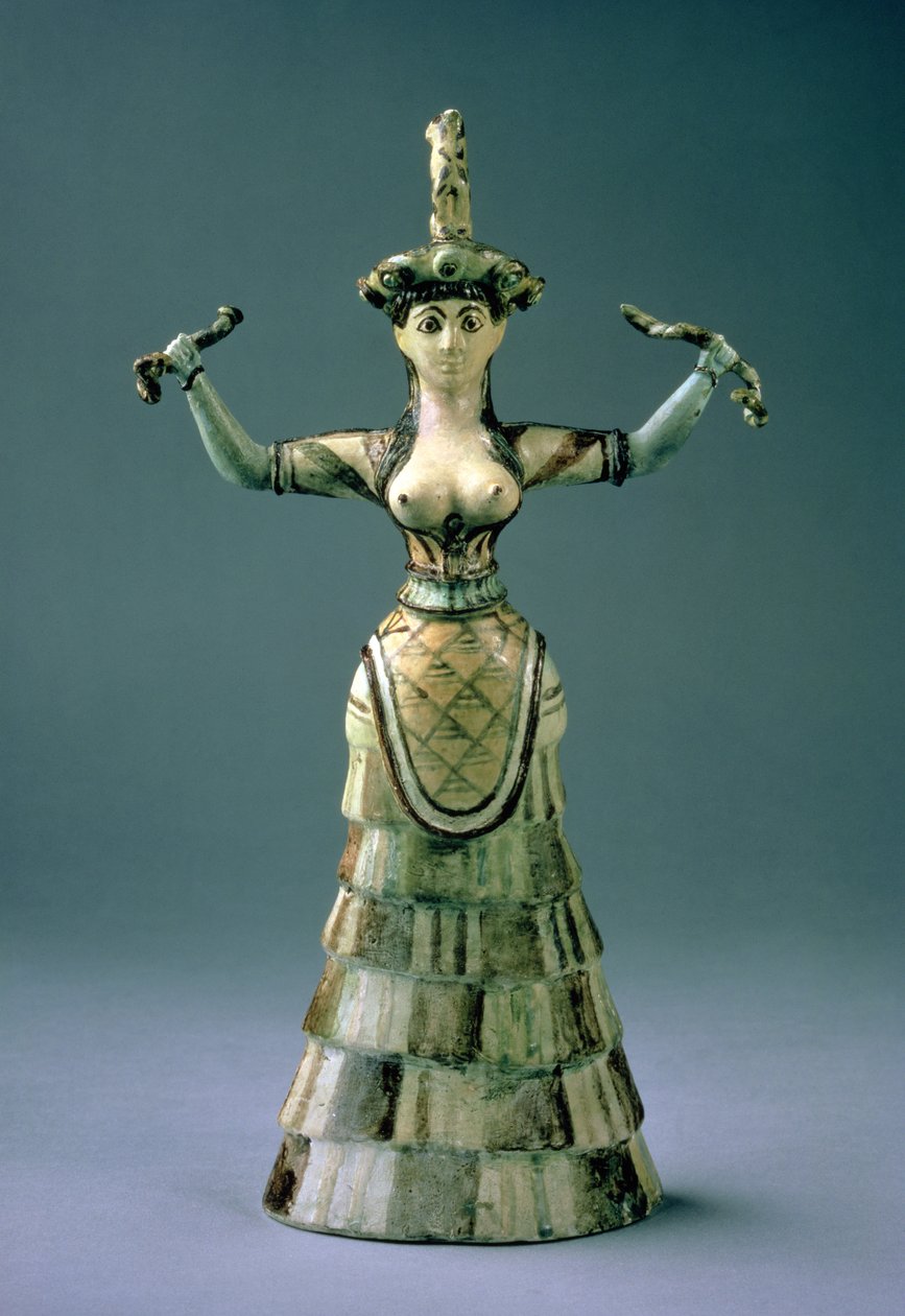 Replica di una figurina della Dea Serpente, c.1600 a.C. da Minoan