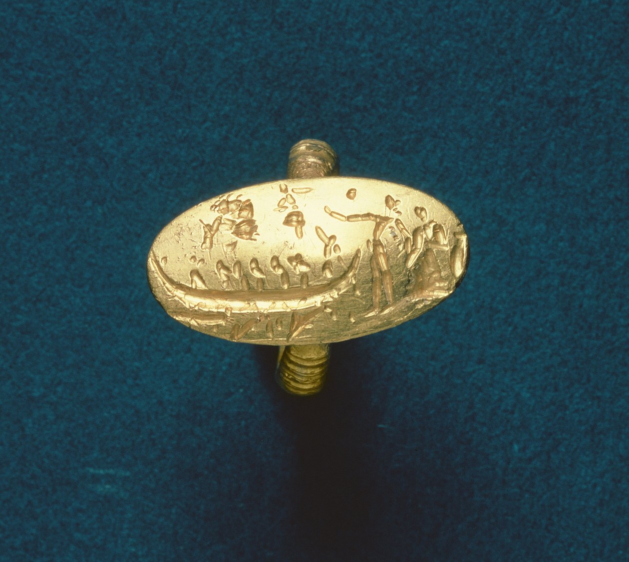 Anello con sigillo, tardo minoico, c.1500 a.C. da Minoan