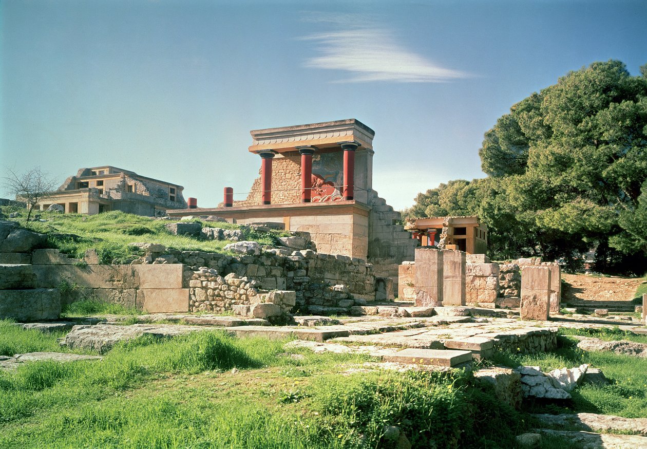 Vista del Palazzo di Cnosso, da est, c.1500 a.C. da Minoan