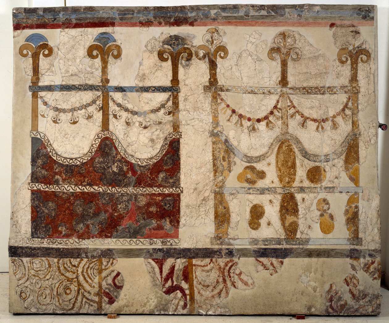 Civiltà minoica: rappresentazione di due portali (Ikria). Affresco dal bacino lustrale dell