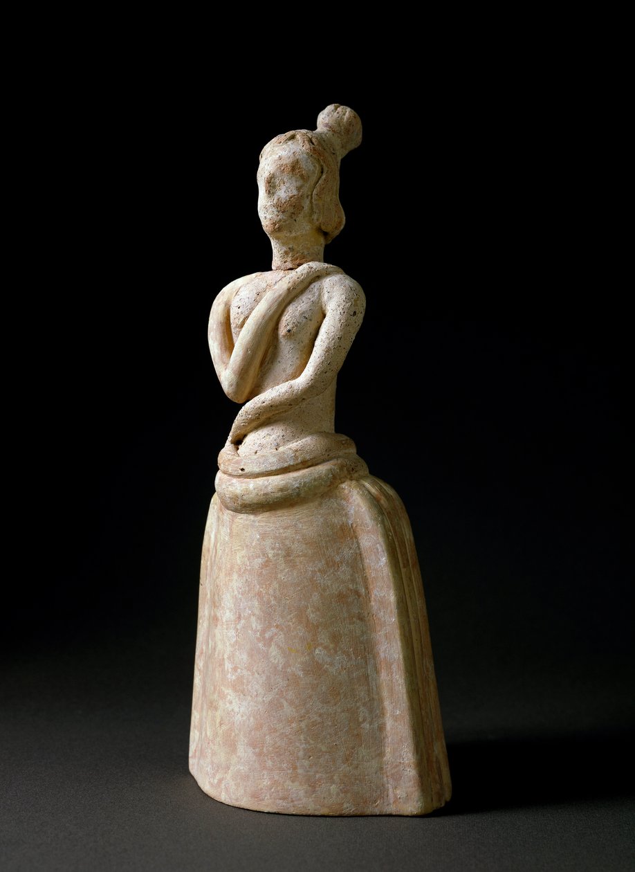 Arte minoica: figurina in terracotta di donna in atteggiamento di adorazione da Minoan