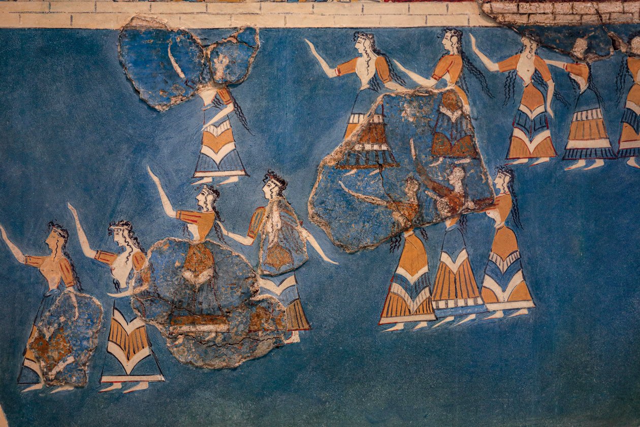 Boschetto sacro e danza affresco da Minoan
