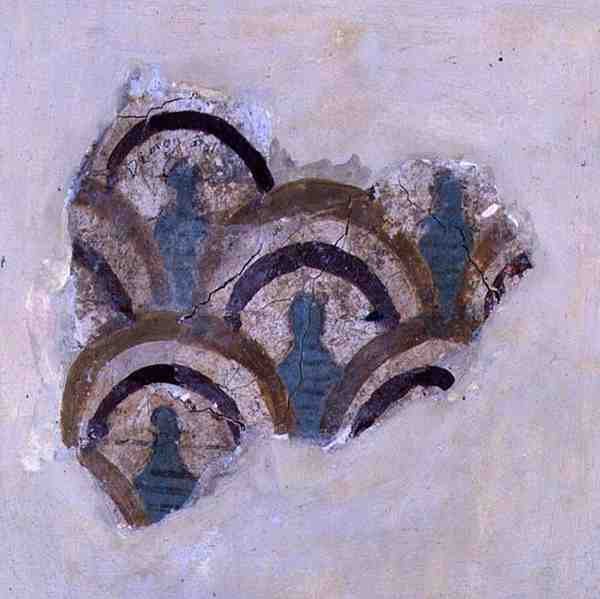Banda a spirale e fiori da Knossos, Creta, c.1500 a.C. (affresco) da Minoan