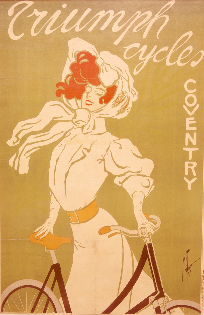 Poster pubblicitario per biciclette Triumph, 1907 da Misti