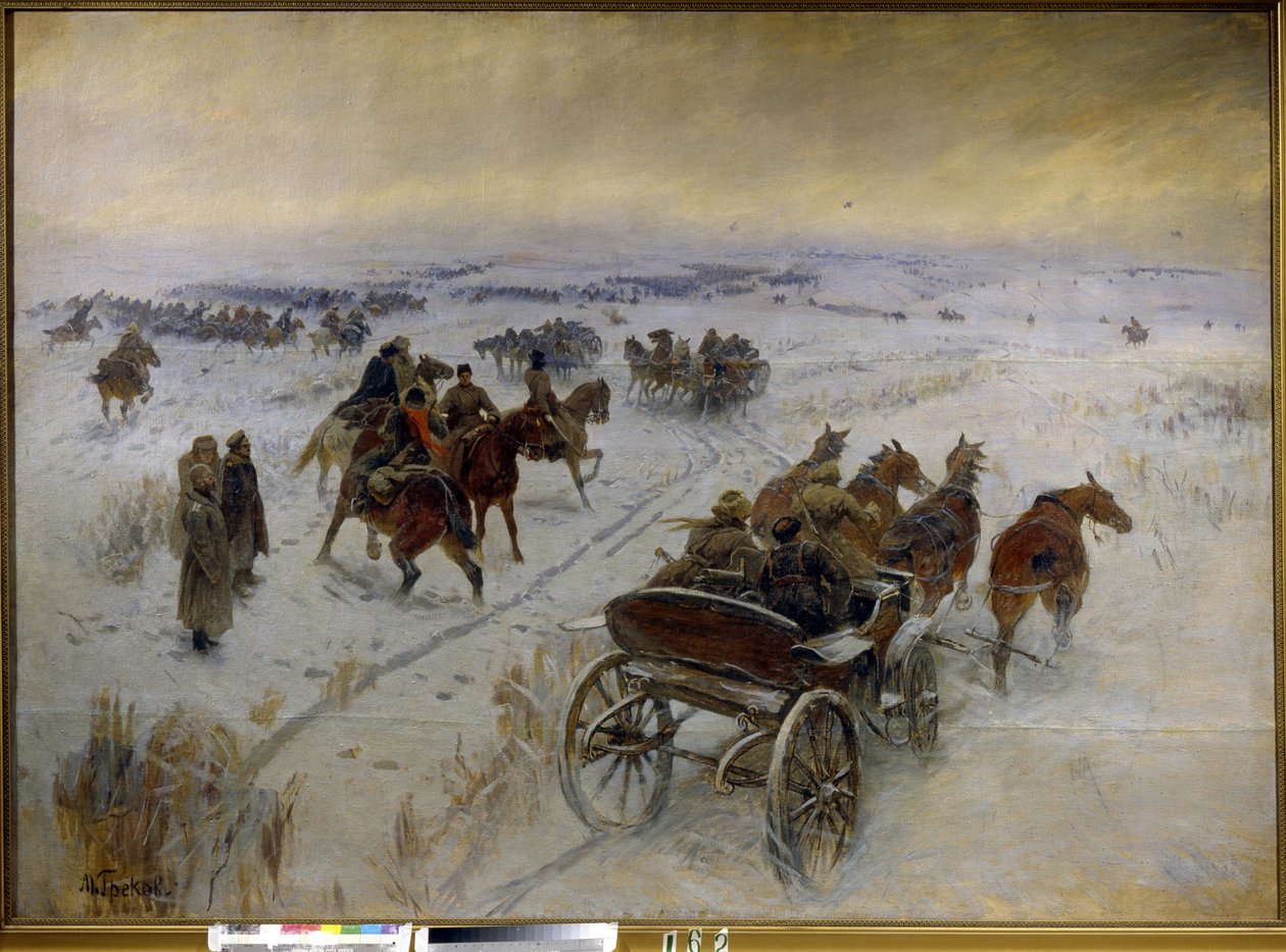 La battaglia di Yegorlykskaya da Mitrofan Borisovic Grekov
