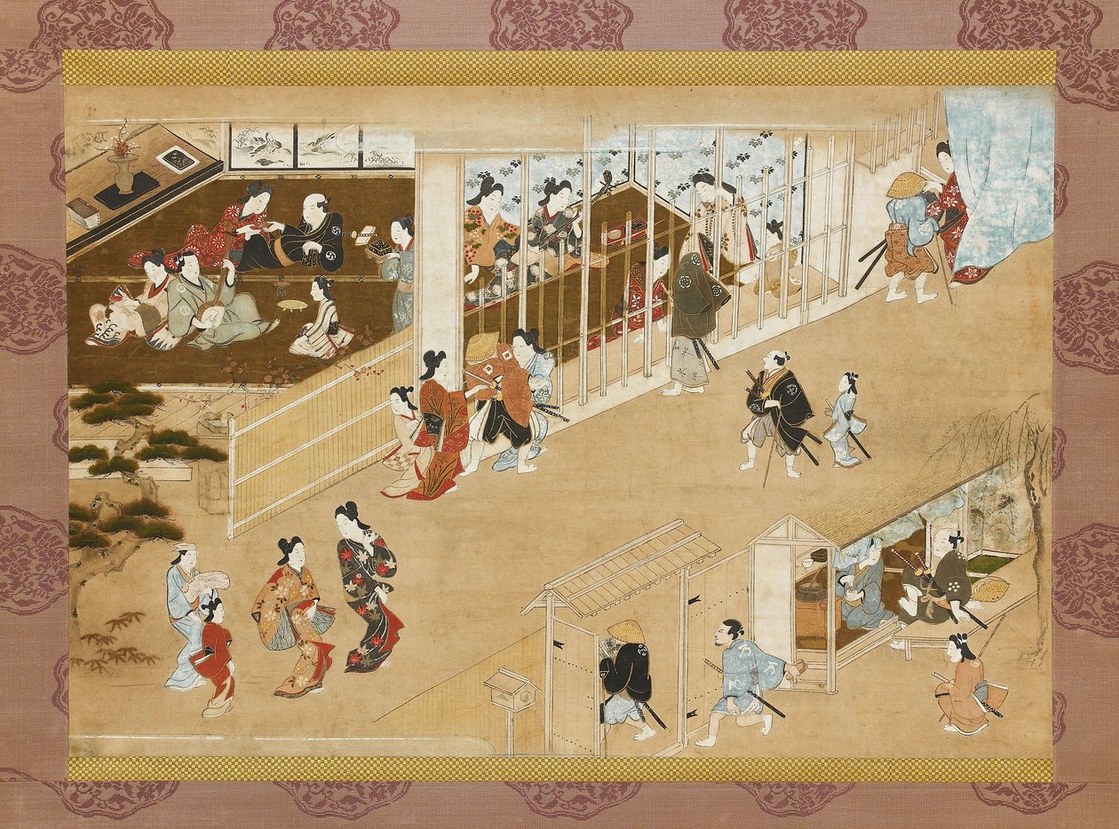 Quartieri del piacere di Yoshiwara, 1670-1685 da Miyagawa Chōshun
