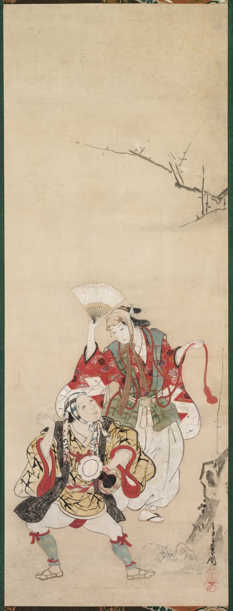 Ballerini di primavera (Manzai) da Miyagawa Chōshun