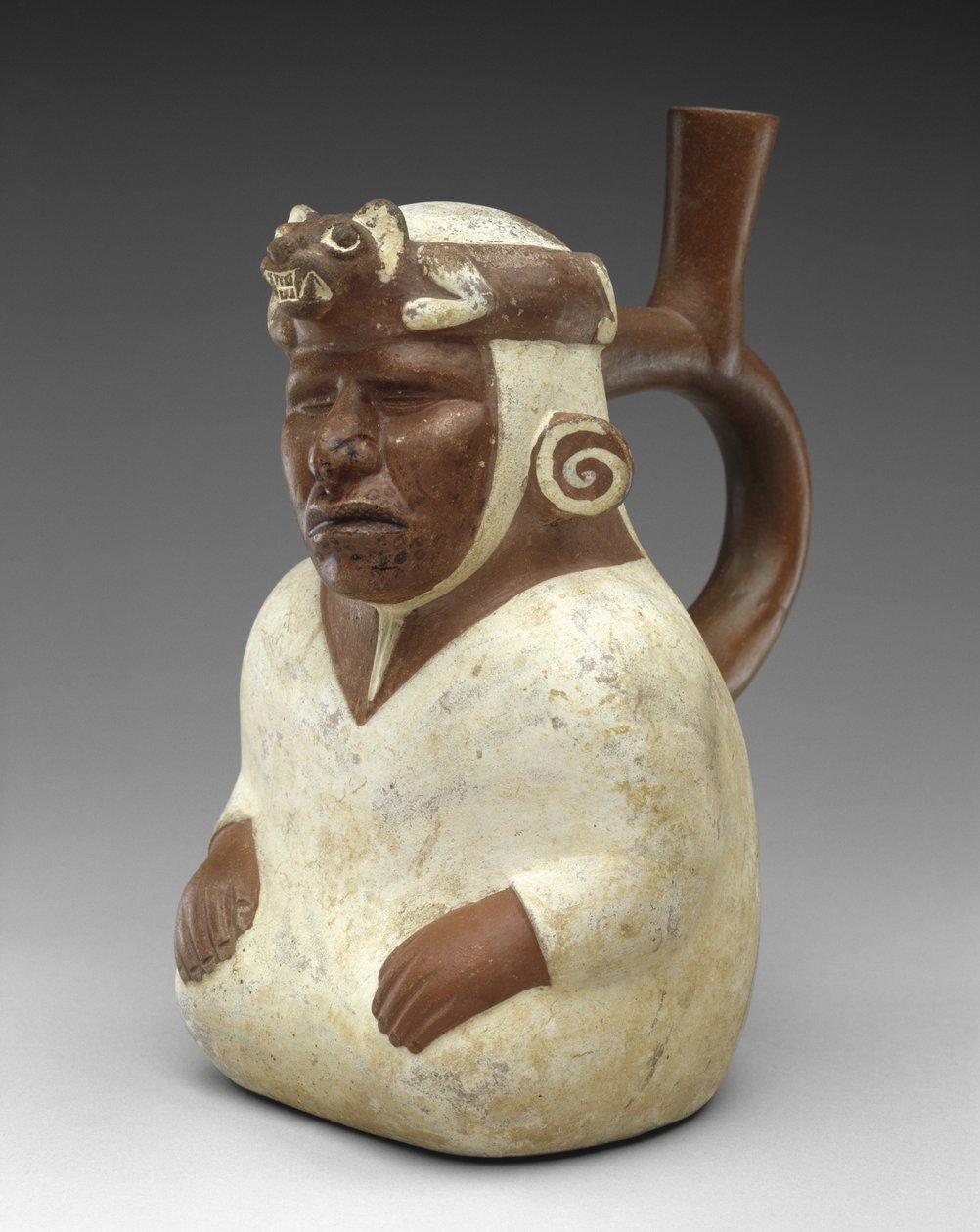 Vaso effigie di sciamano cieco da Moche Moche