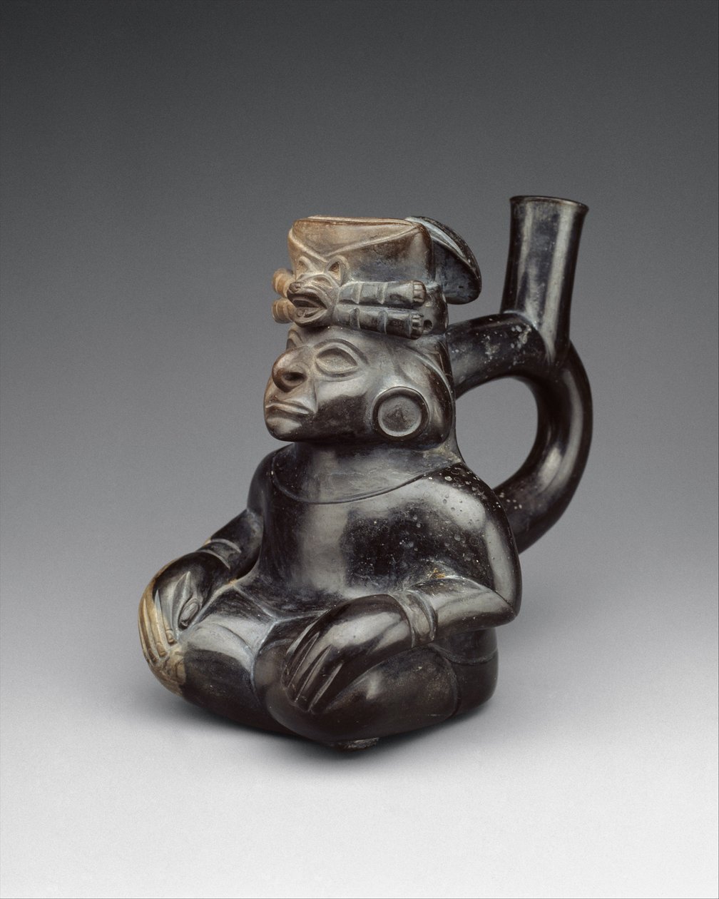 Bottiglia a figura seduta da Moche Moche