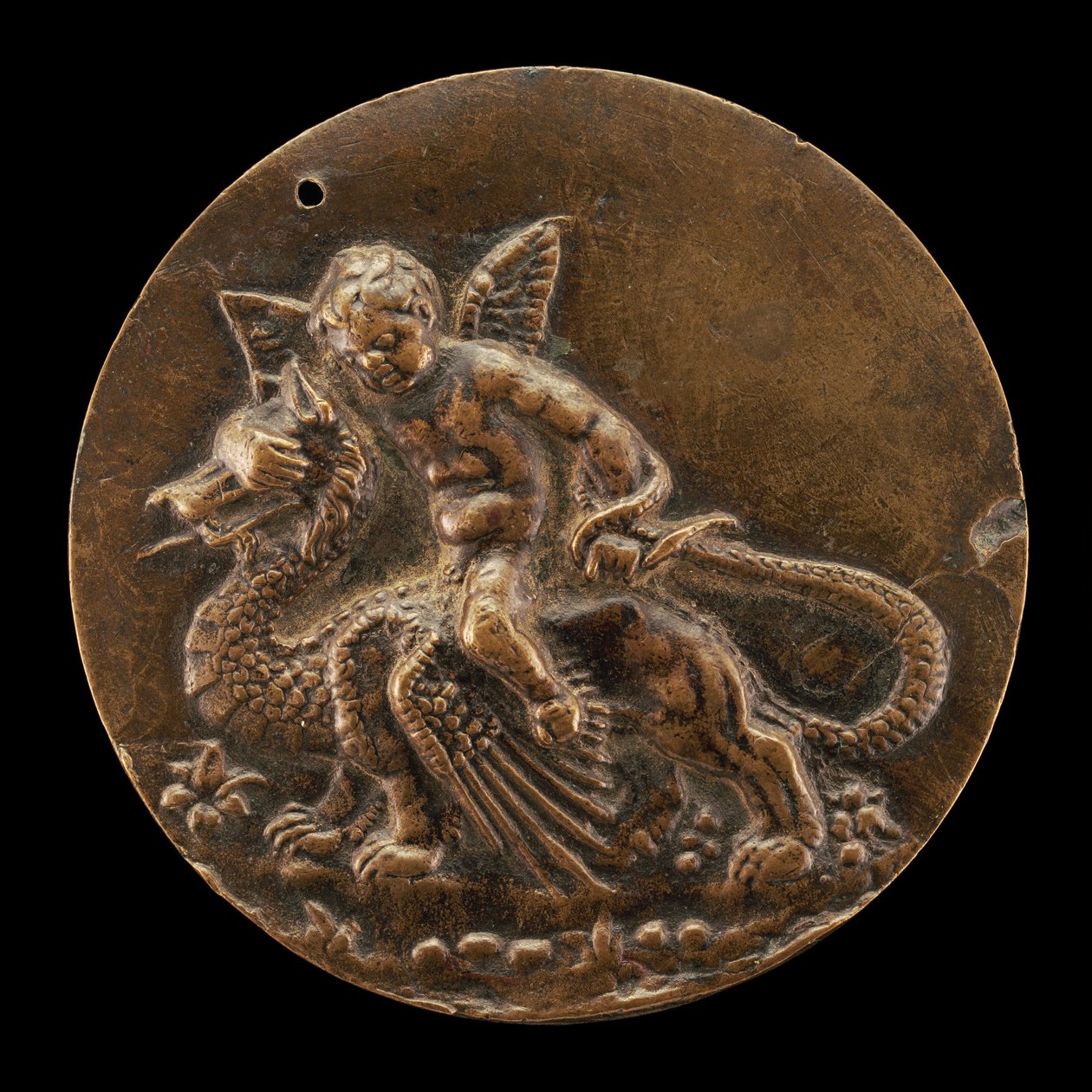 Cupido che cavalca un drago da Moderno