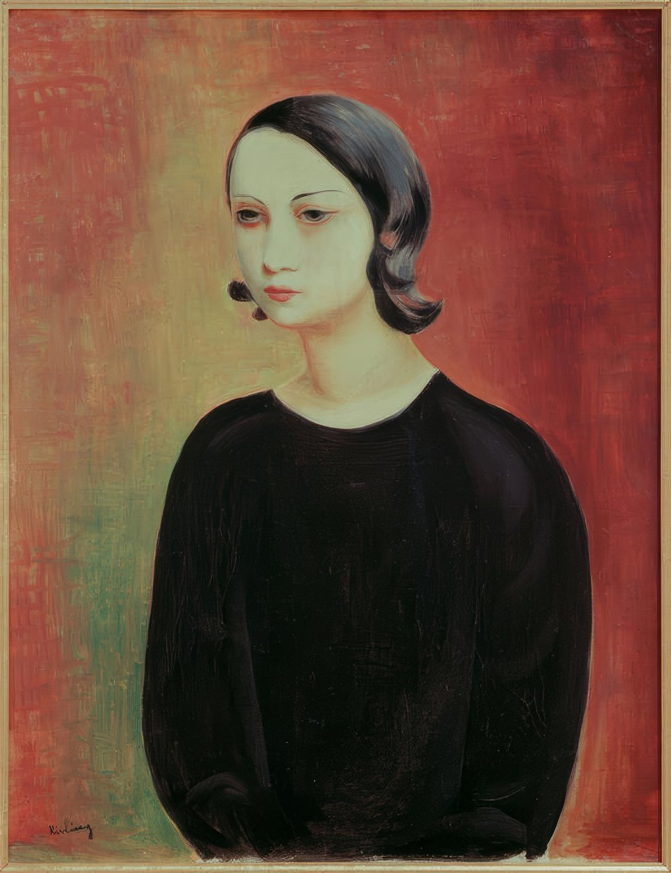 Ragazza con camicetta nera da Moise Kisling