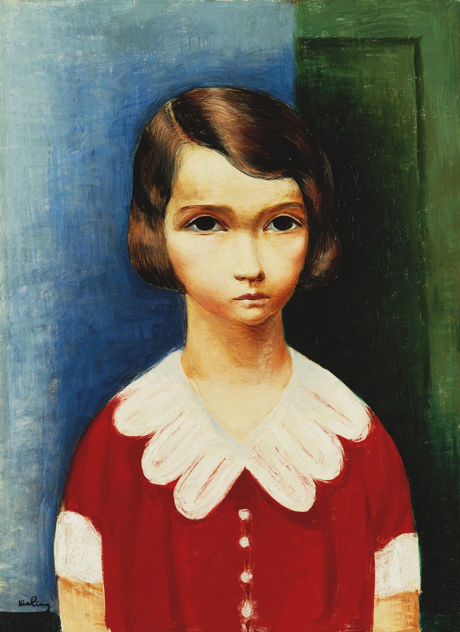 Ragazza in camicia rossa da Moise Kisling