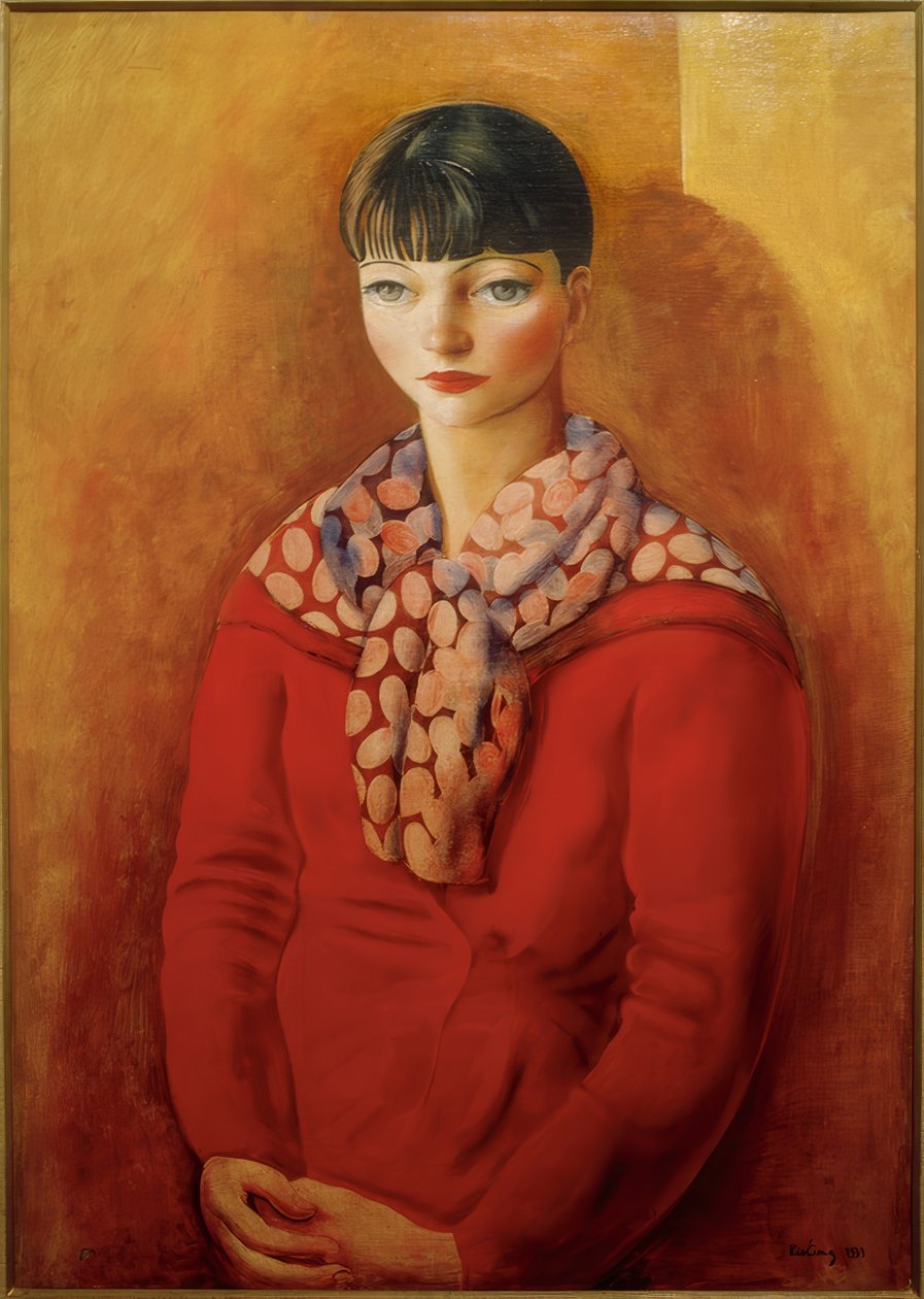 Kiki de Montparnasse in a Red Dress da Moise Kisling