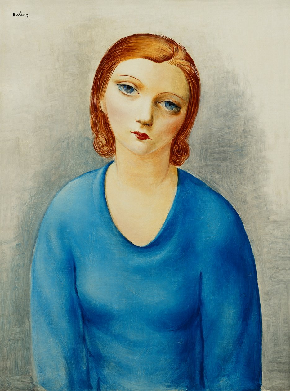 Giovane donna con camicetta blu; Jeune Femme au Corsage Bleu, 1925 circa (olio su tela) da Moise Kisling