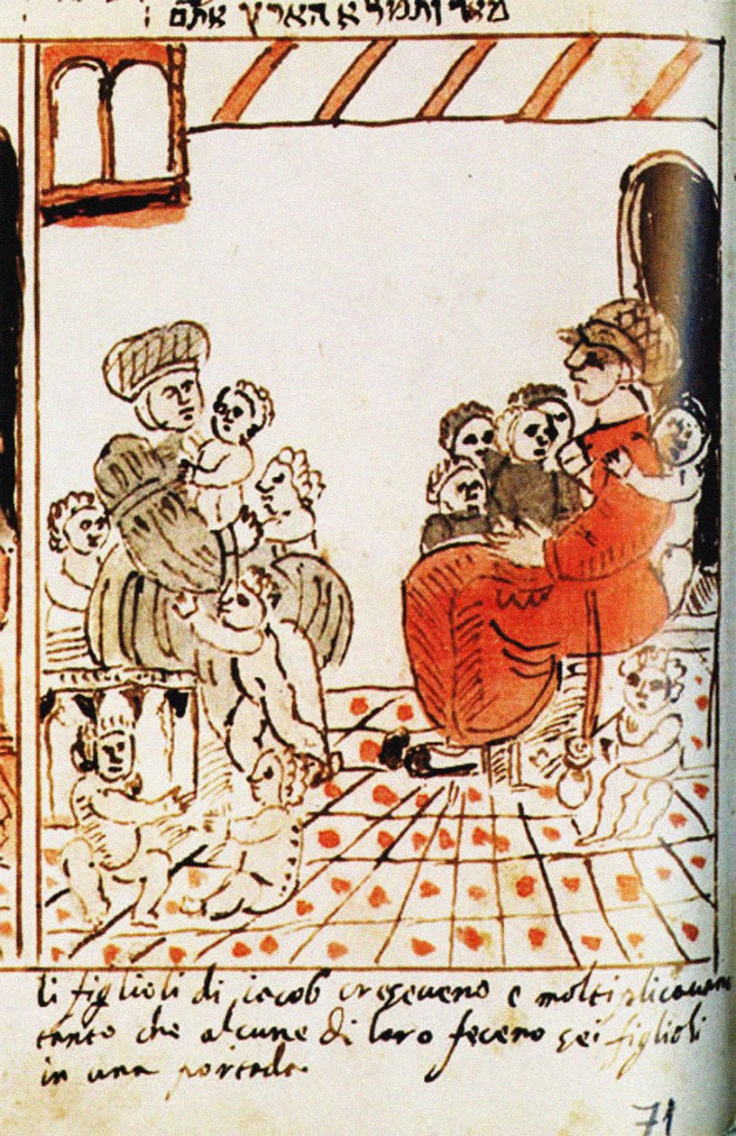La moltiplicazione degli Israeliti in Egitto. Il Codice Choumach Pentateuco di Mosè da Moise del Castellazzo