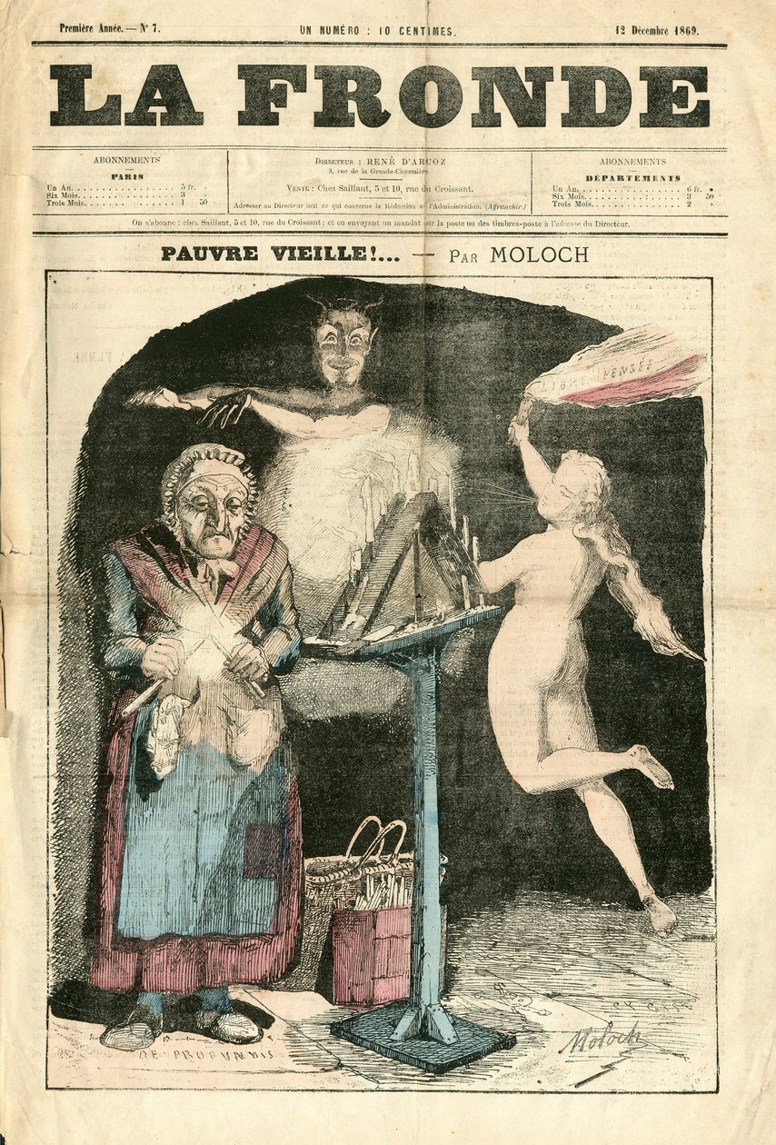 Copertina di "La Fronde (1869-1870)", numero 7, Satirico a Colori da Moloch