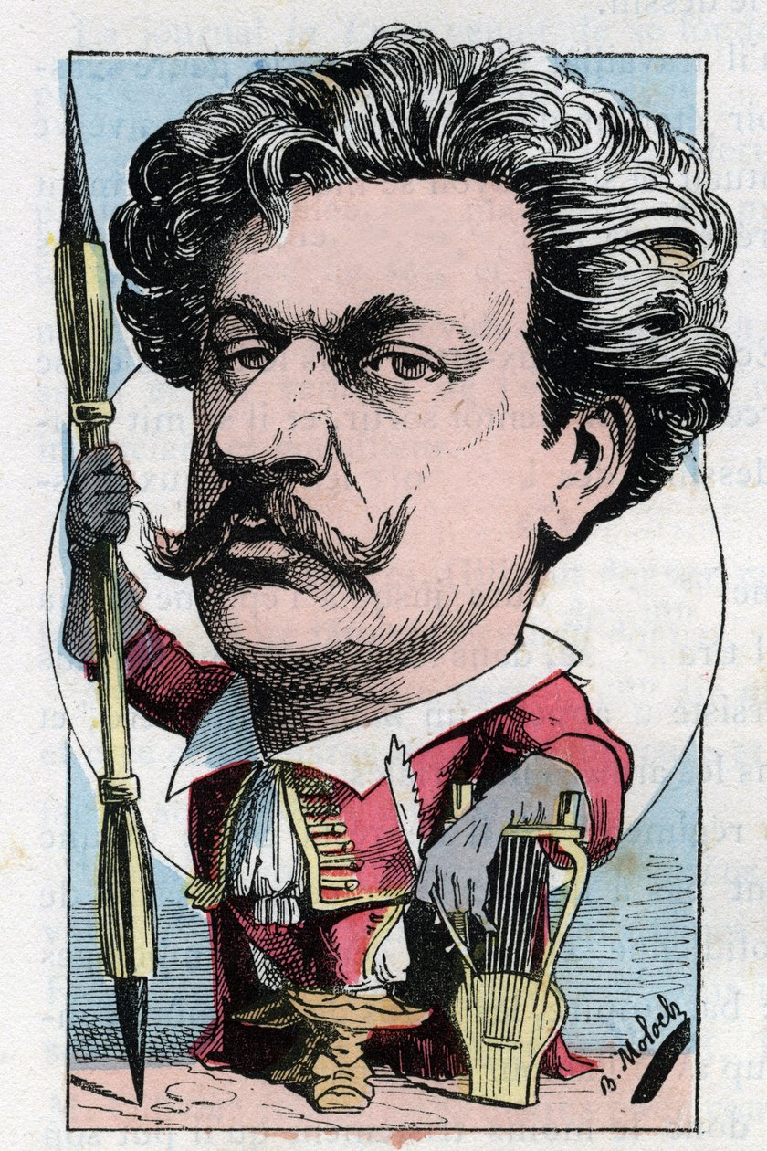 Ritratto di Louis Alexandre Gosset de Guines detto Andre Gill (1840-1885) poeta e pittore francese in 
