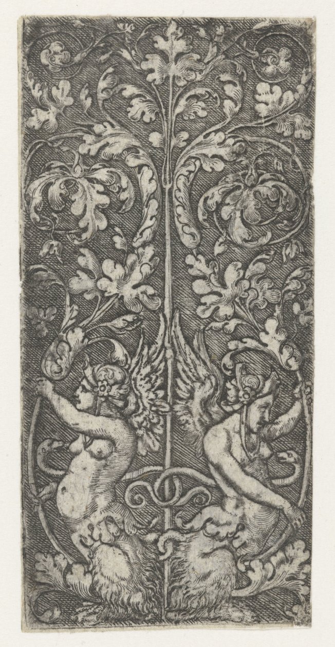 Ornamento con due sfingi da Monogrammist AC