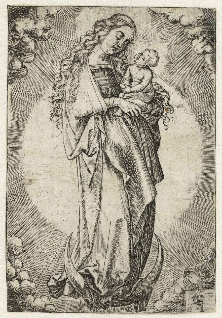 Maria con bambino su una falce di luna da Monogrammist ASF