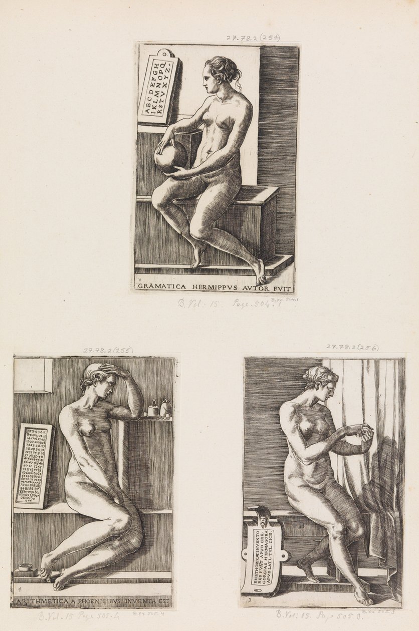 Aritmetica, da Le Sette Arti Liberali, tavola 4, 1544 da Monogrammist B